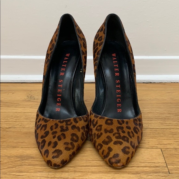 Walter Steiger Ponyhair Leopard Print Pumps - Picture 2 of 7
